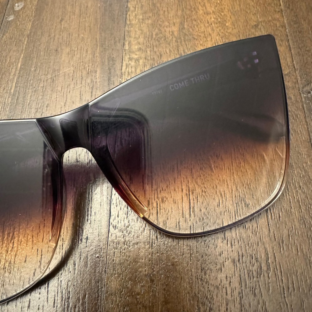 Quay Australia Black to Brown Ombre Cat Eye Sunglasses - Picture 3 of 9